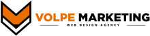 The logo for volpe marketing on a black background.
