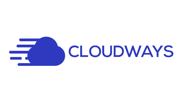 Cloudways logo on a blue background.